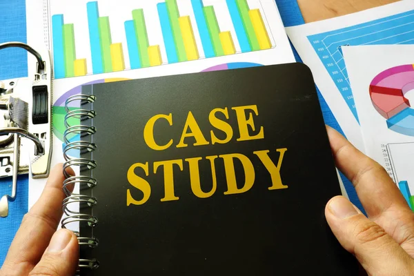 Book with title case study in an office. — Stock Photo, Image