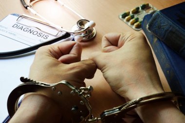 Doktor kelepçeli. Tıbbi ihmal kavramı.