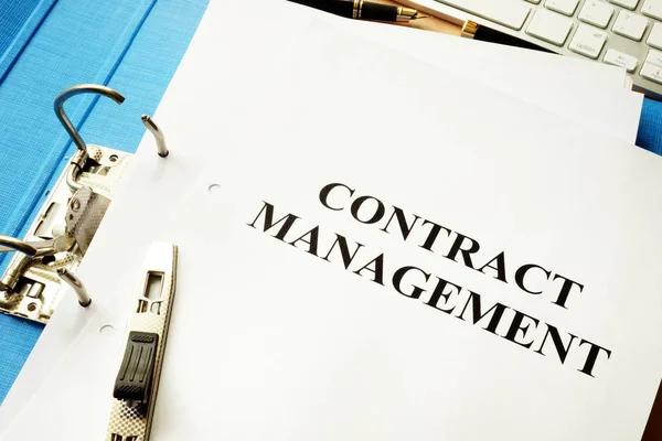 Folder and documents with title contract management. — Stock Photo, Image