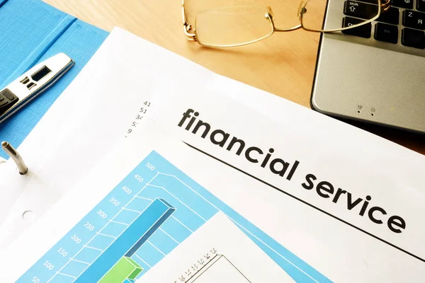 Papers with title financial service. — Stock Photo, Image