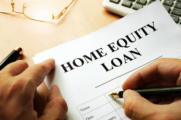 Document with name home equity loan on a desk. — Stock Photo, Image