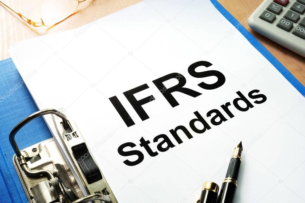 Folder with documents IFRS standards.