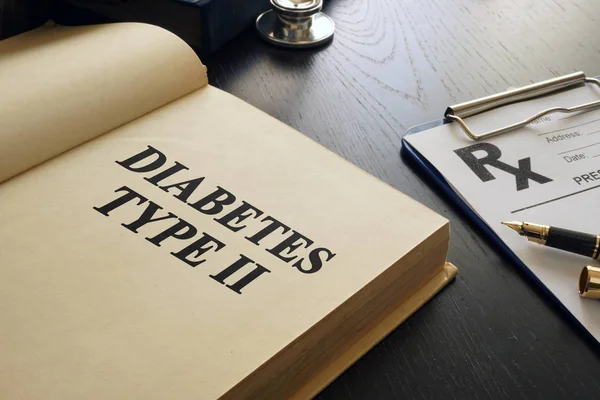 당뇨병 mellitus 타입-2는 책에 기록 된. — 스톡 사진