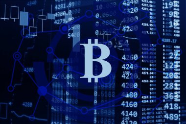 Borsa cryptocurrency ve bitcoin kavramı.