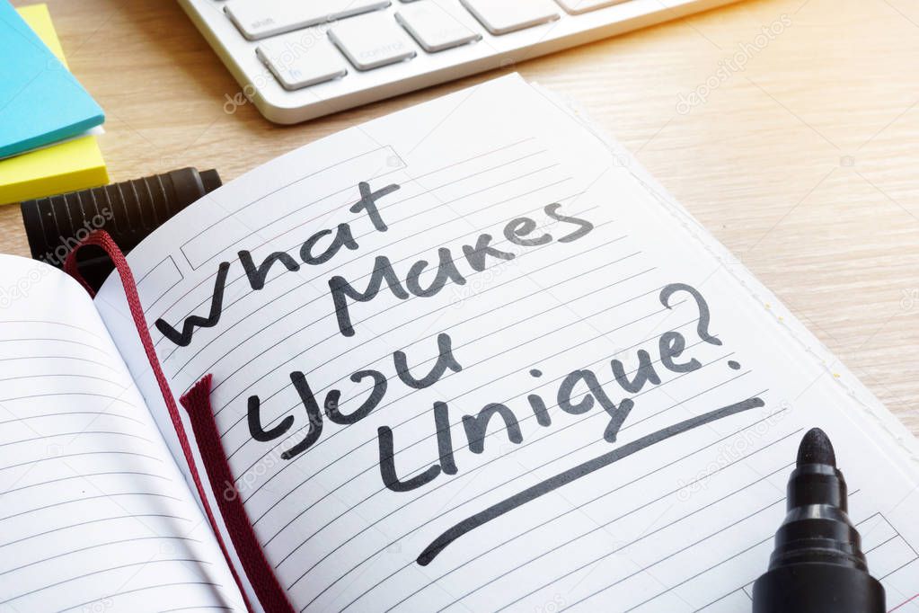 What Makes You Unique? written in a note.