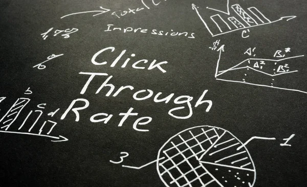 CTR - Click Through Rate written on the black page. — Stock Photo, Image