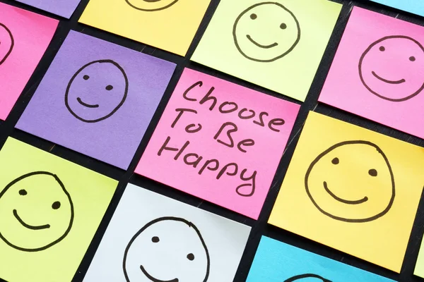 Choose To Be Happy motivation sign on the sheet. — 스톡 사진