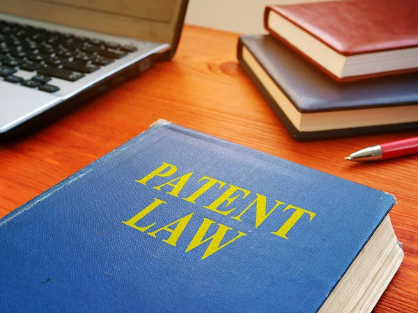 Patent law book about intellectual property on the desk. — 스톡 사진