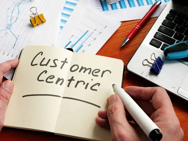 L'imprenditore pensa alla strategia incentrata sul cliente . — Foto Stock