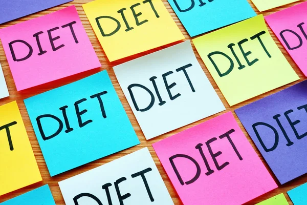 Words Diet Symbol Different Weight Loss Methods — Stock Photo, Image