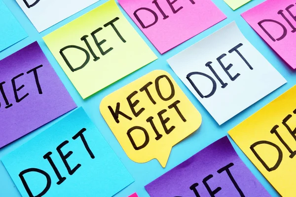 Κετογόνο Keto Δίαιτα Χειρόγραφη Στο Φύλλο Clor — Φωτογραφία Αρχείου