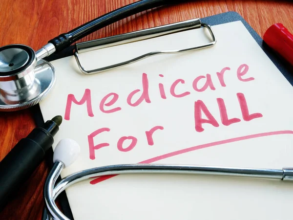 Phrase Medicare All Stethoscope — Stock Photo, Image