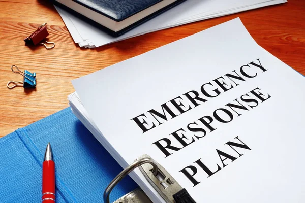 Open Folder Emergency Response Plan — Stock Photo, Image