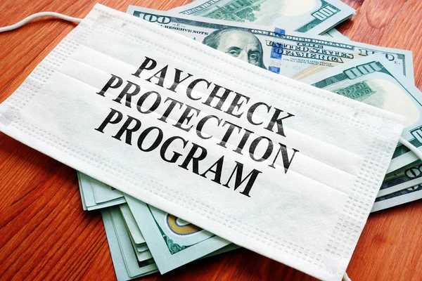 Ppp Paycheck Protection Program Sba Loan Written Mask Money — Stock Photo, Image