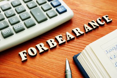 Forbearance word from wooden letters. clipart