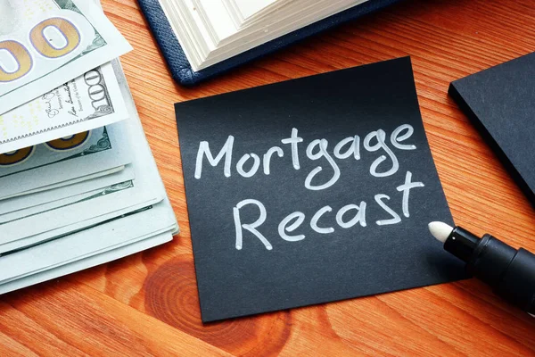 Mortgage Recast Memo Money Surface — Stock Photo, Image