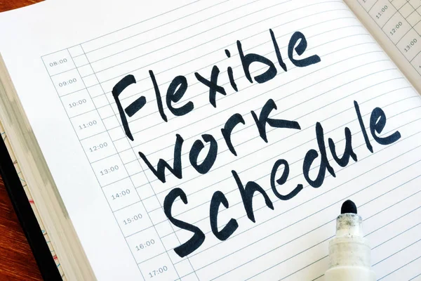 Firma Horario Trabajo Flexible Bloc Notas —  Fotos de Stock