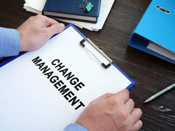 Plan Gestión Del Cambio Para Aplicación Sobre Mesa — Foto de Stock