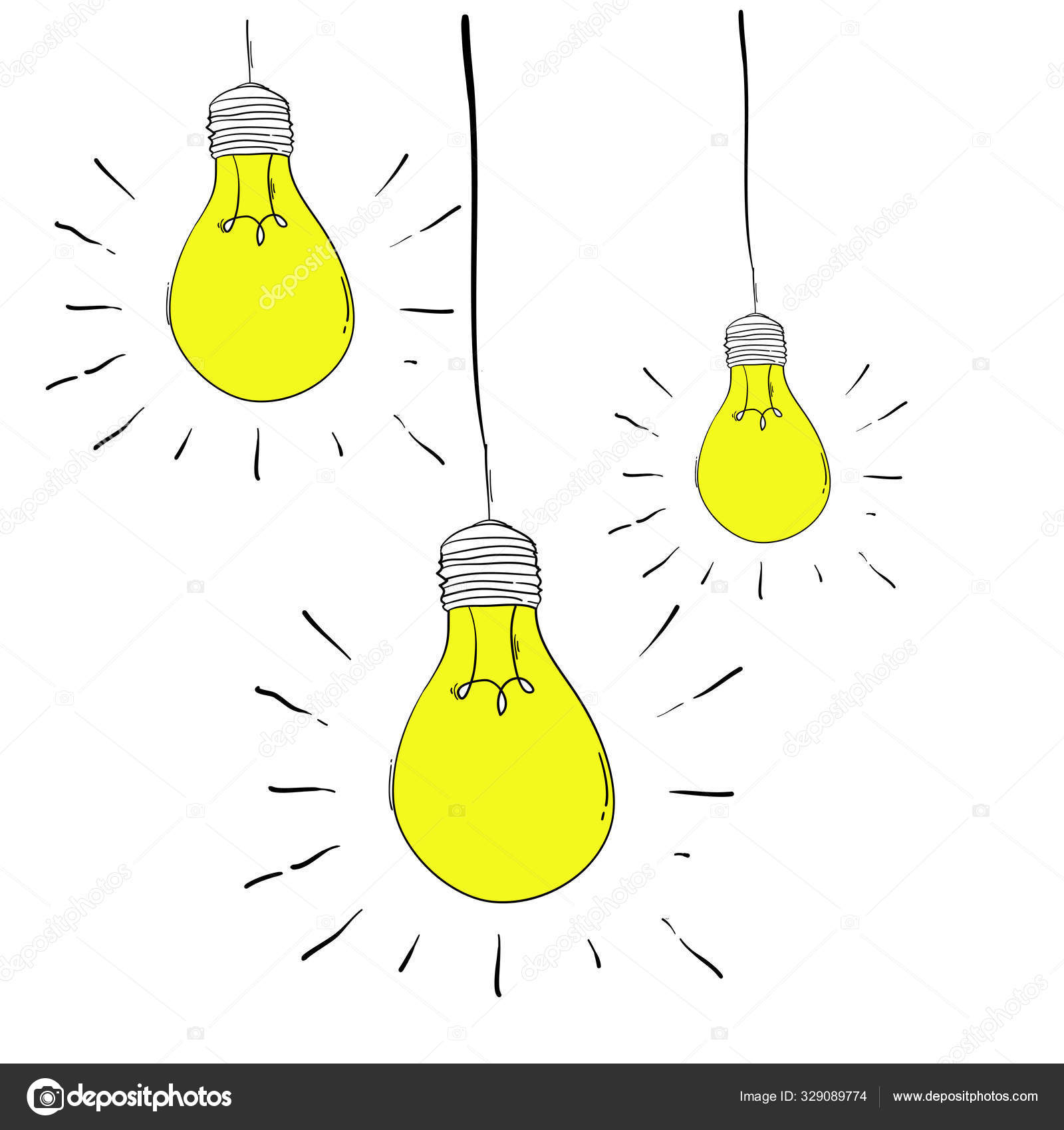 手绘灯泡插图,涂鸦式,用于印刷品,网络图库矢量图©devitaayusilvianingtyas 329089774, image size:1600x1700