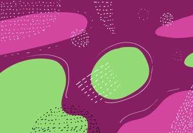 soyut geometrik karalama arkaplanı ile retro el çizimi çizgi film biçimi