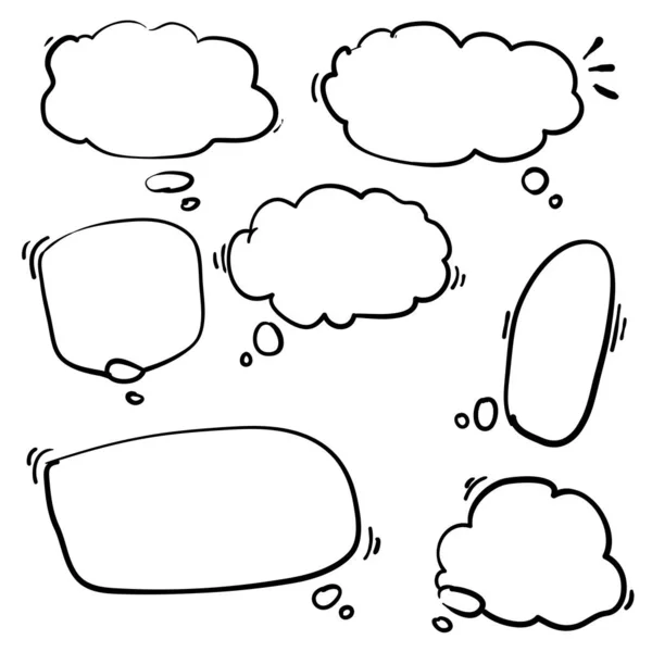 Handdrawn think bubble for social network, app, wallpaper and poster with creative cartoon style.vector — 스톡 벡터