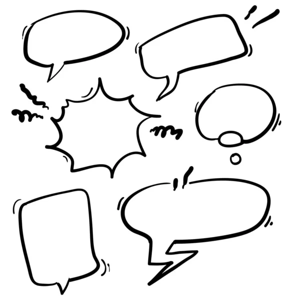 Doodle bubble talk handdrawn comic style vector — 스톡 벡터