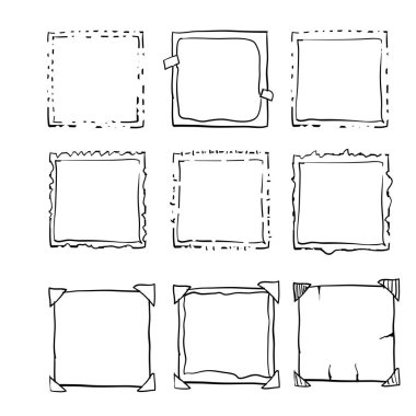 el çizimi kare çerçeve toplama vektörü