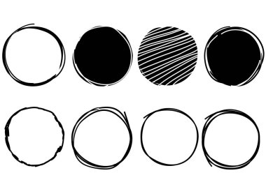 Yuvarlak çizgiler çizerek el çizimi daire çerçeve