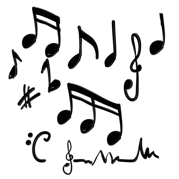 Mão desenhado elemento nota musical vetor doodle — Vetor de Stock