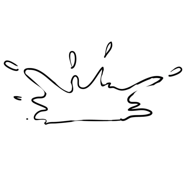 Illustration d'éclaboussure d'eau dans le style dessiné à la main doodle — Image vectorielle
