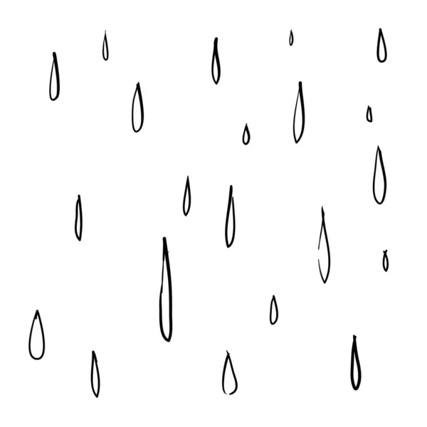 Proste słodkie kształt projekt wody kropla doodle ilustracji — Wektor stockowy