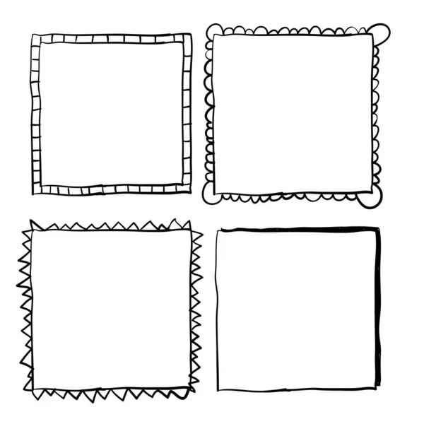 Handgezeichneter Doodle Frame Collection Vektor — Stockvektor