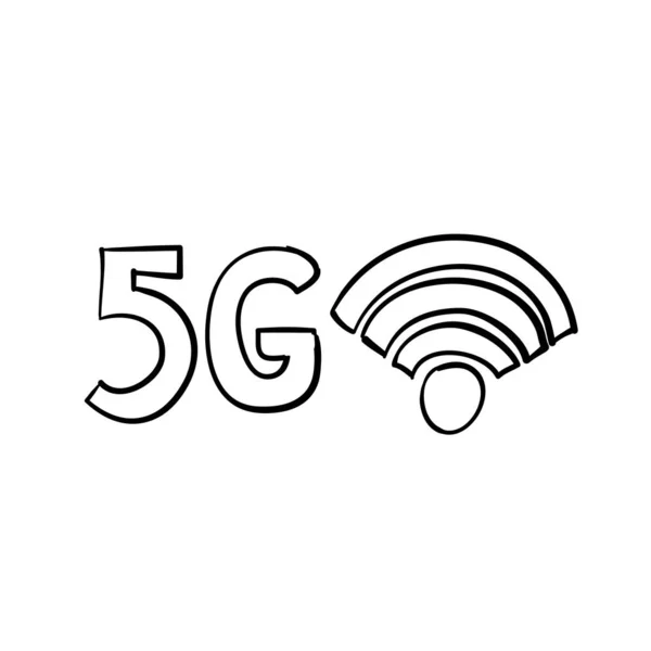 El çizimi karalama 5g illüstrasyon vektörü — Stok Vektör