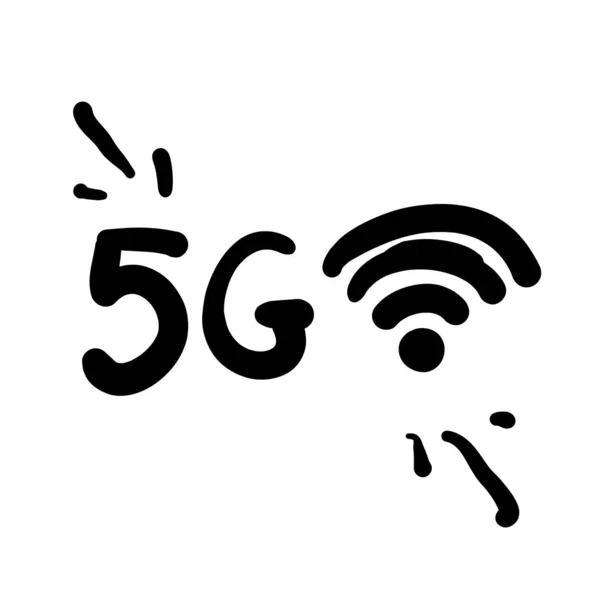 El çizimi karalama 5g illüstrasyon vektörü — Stok Vektör