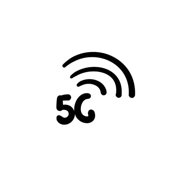 El çizimi 5g sembolü çizim çizim biçimi — Stok Vektör