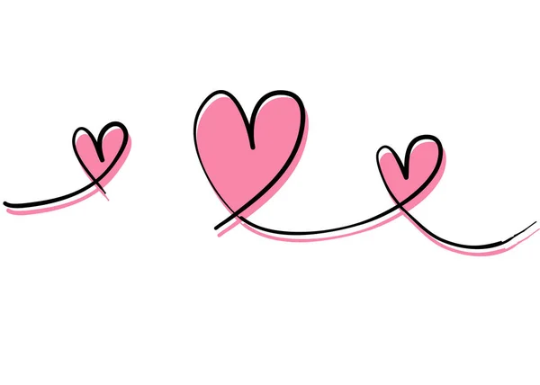 Amor ligado com linha fina desenhado à mão doodle estilo ilustração — Vetor de Stock