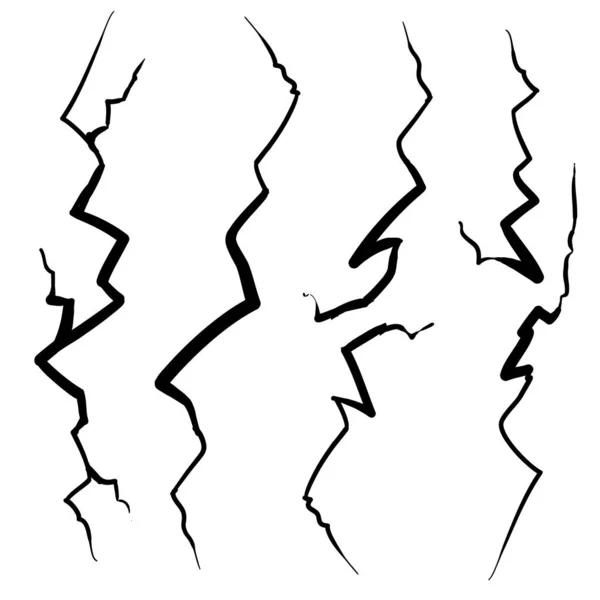 Dessin à la main verre fissuré, mur, oeuf, sol en dessin animé illustration vectorielle de style doodle — Image vectorielle
