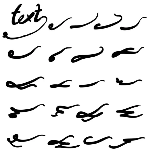 Tipografía cola forma para letras garabato dibujado a mano estilo vector — Vector de stock