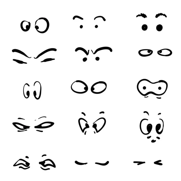 Verschiedene Augen Symbol handgezeichnete Doodle-Symbol für sichtbare, Schlaf-und medizinische Überwachung beobachten, Linse oder weinen, Sehkraft Gesundheit Vektor Cartoon-Stil — Stockvektor