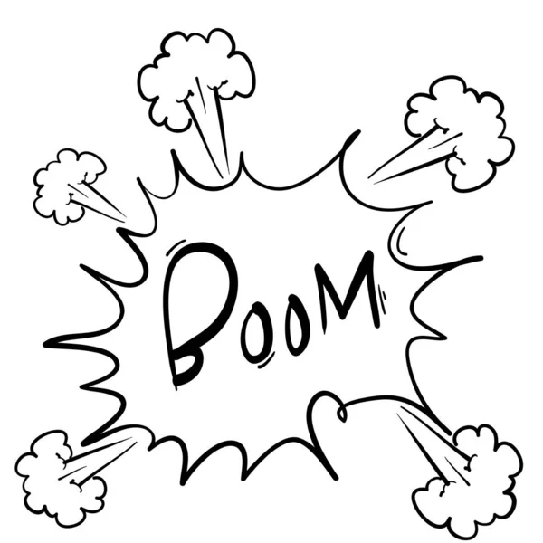 Boom bulle parole dessin à la main style gribouillage avec texte pour bannière, affiche, web — Image vectorielle