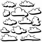 Картина, постер, плакат, фотообои "handdrawn doodle unique cloud illustration in cartoon style vector", артикул 329112600