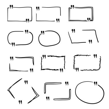 Karalama biçiminde el çizimi alıntı kutusu çerçevesi