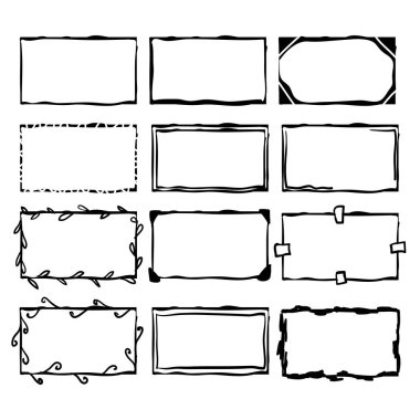 çerçeve karalama koleksiyonu el çizimi çizgi film tarzı