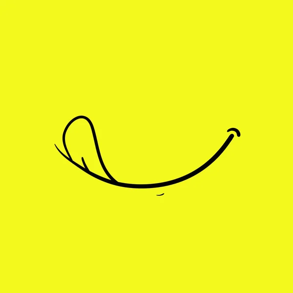 Mão desenhada gostoso rosto língua sorriso delicioso ícone logotipo — Vetor de Stock