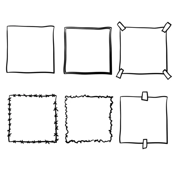 Handdrawn doodle frame collection vector — 스톡 벡터