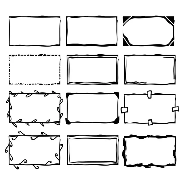 Колекція каракулів рамки з намальованим мультиплікаційним стилем — стоковий вектор