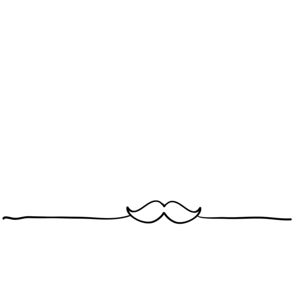 Mustache illustration doodle with thin line concept vector — ストックベクタ