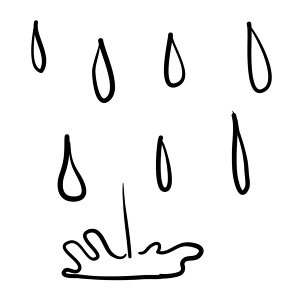 Gota de agua garabato icono ilustración vector — Vector de stock