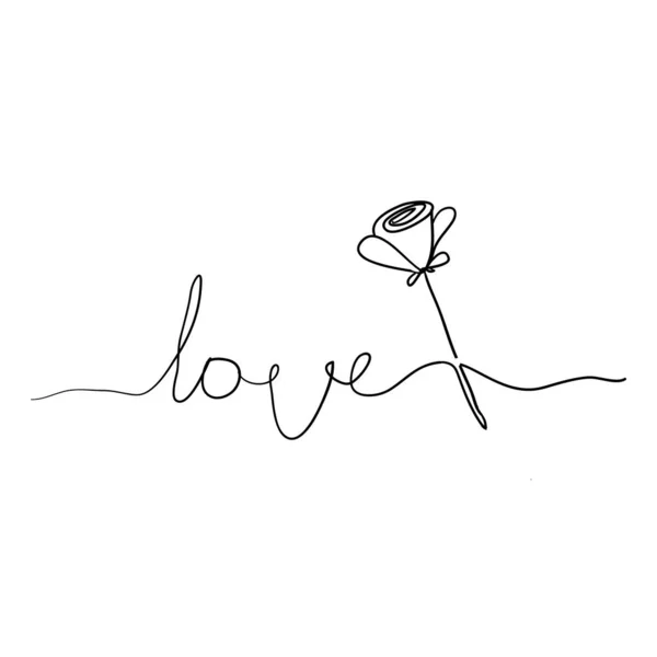 Kärlek Inspirerande kalligrafi fras med handritade klotter linje konst — Stock vektor