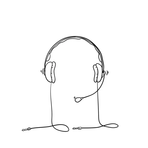 Doodle casque casque illustration vecteur — Image vectorielle